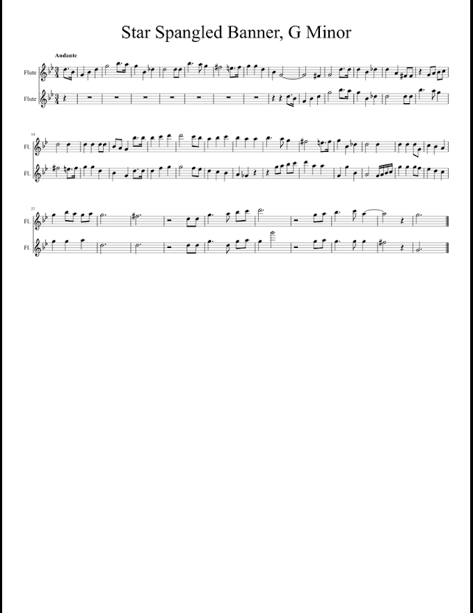 Flute Spangled Quartet Musicsheets The Star Spangled Banner: Flute By