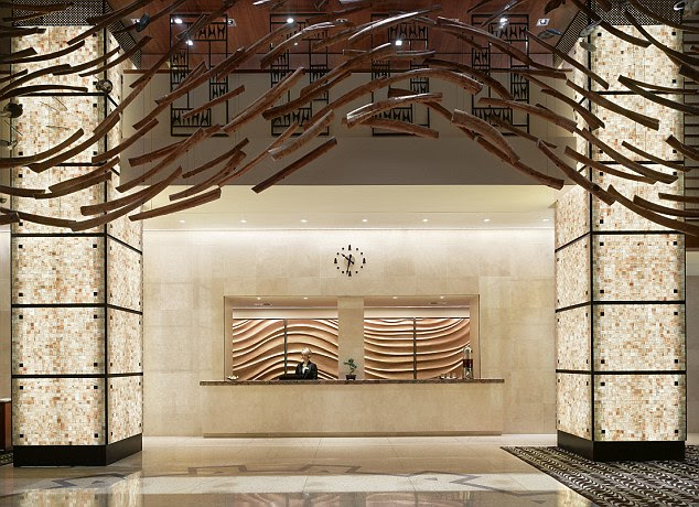 Keeping up with the style of things: The hotel lobby flirts with Miami's classic Art Deco vibe