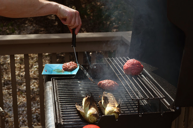 ground meat on a grill!