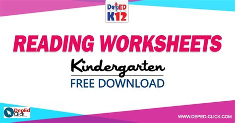 Explore our blog post for a diverse range of printable . reading worksheets for kindergarten free download deped click
