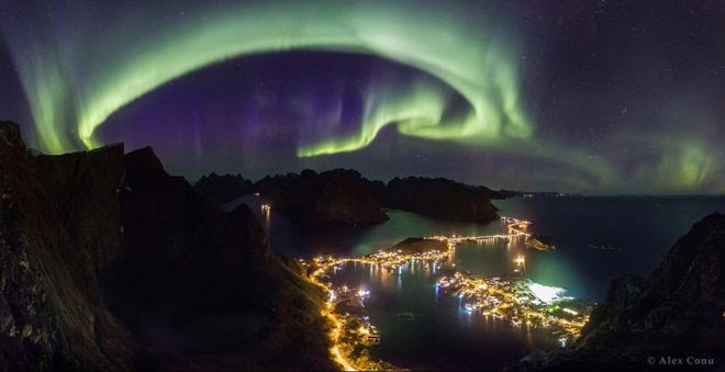 Aurora boreal sobre Lofoten / Imagen de Alex Conu