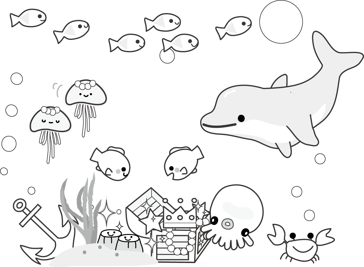 海の宝箱 無料イラストフリー素材