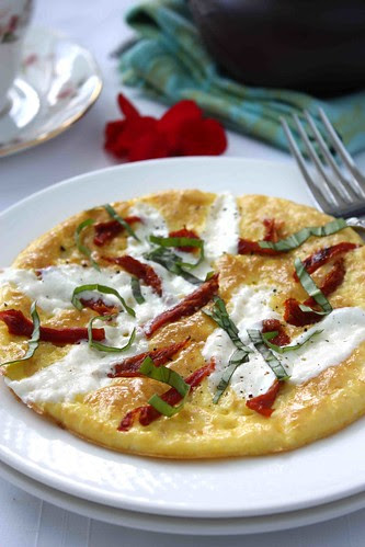 Caprese Frittata with Sun-Dried Tomatoes, Fresh Mozzarella & Basil Recipe
