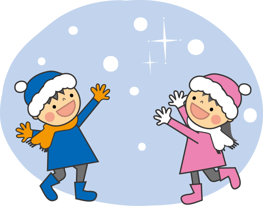 冬 雪 そり遊び スケート 雪だるま 雪合戦 のイラスト 無料イラスト