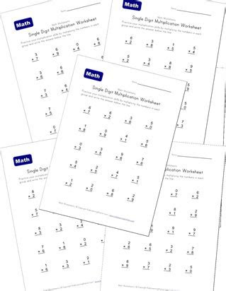  multiplication sheets for kids