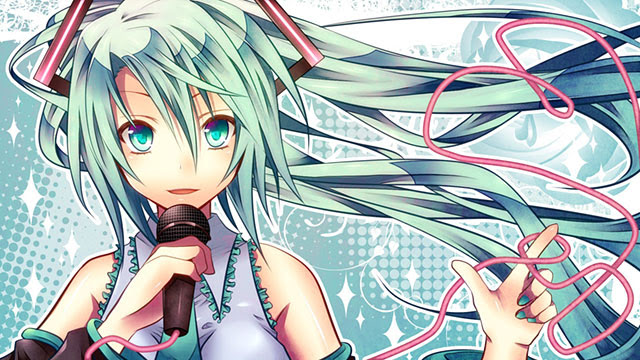 初音ミク マイクを持った可愛いイラスト画像 ボカロ壁紙