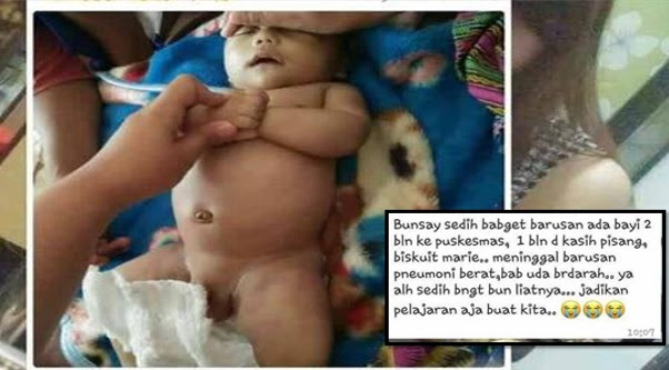 Bayi 2 bulan maut diberi makan pisang & biskut