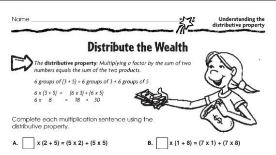 3rd Grade Math Distributive Property Worksheets - math properties ...
