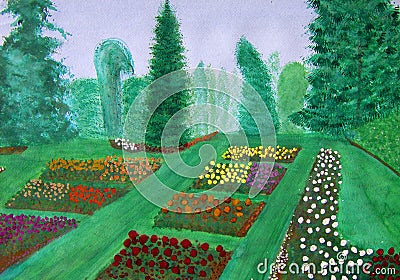 Rose Garden Portland on Royalty Free Illustration  Rose Garden  Portland  Oregon Watercolor