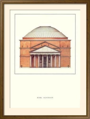 Framed Posters: - Architekturplakate Roma - Pantheon Framed Art Print (101 x 75 cm) 