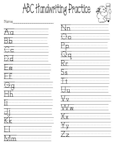  kindergarten handwriting worksheets best coloring pages for kids