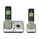 VTech CS6429-2 DECT 6.0 Cordless Phone, Silver/Black, 2 Handsets