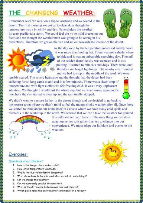  reading comprehension worksheets on climate change lori sheffields