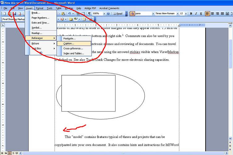 Using cross-reference in MS Word