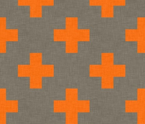 Plus One Linen Orange Wall Decal - modern - decals - by Spoonflower