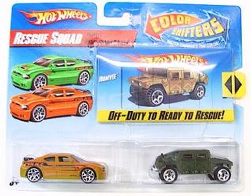 Hot Wheels Color Shifters Cars Rescue Squad with Humvee  &  Dodge Charger SRT8 Car Set