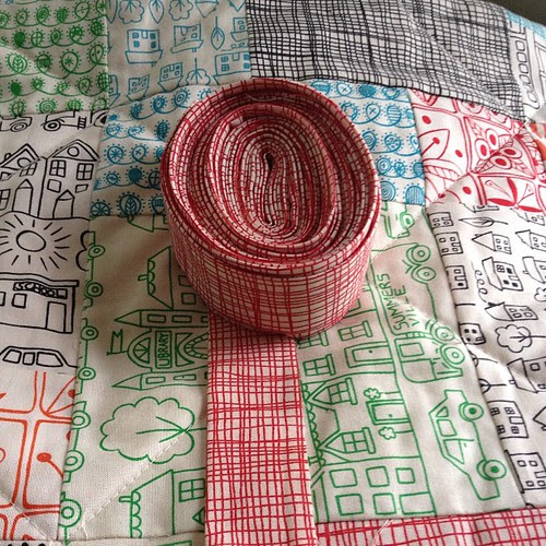 Quilt quilted, binding made & ready for attaching.