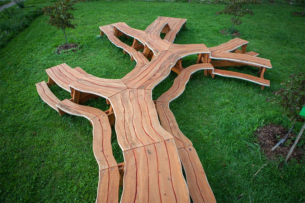 Branching &amp; Looping Wooden Tables by Michael Beitz Colossal