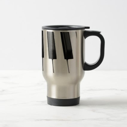 Black n White Piano Keyboard Key Picture Image Coffee Mug