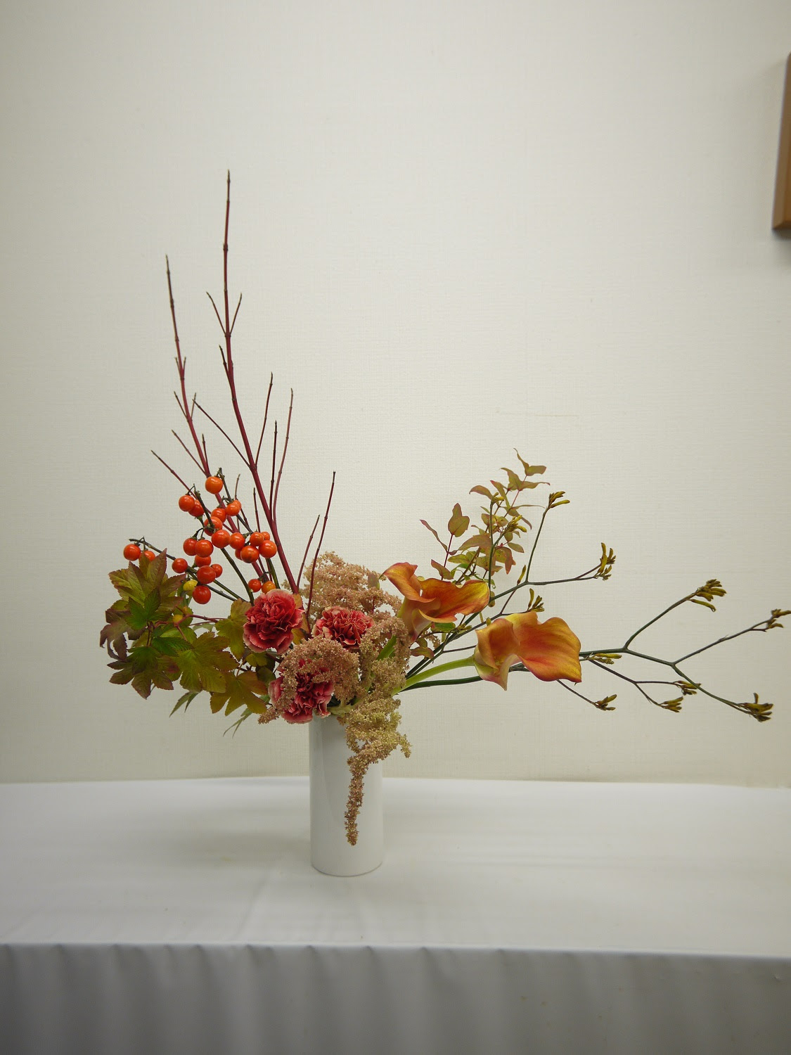秋を感じるお花で投げ入れ 生徒さんの作品