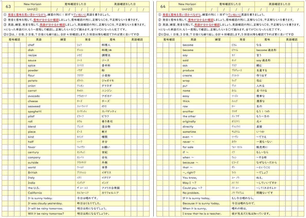 中学生用 英語の無料学習プリントファイル
