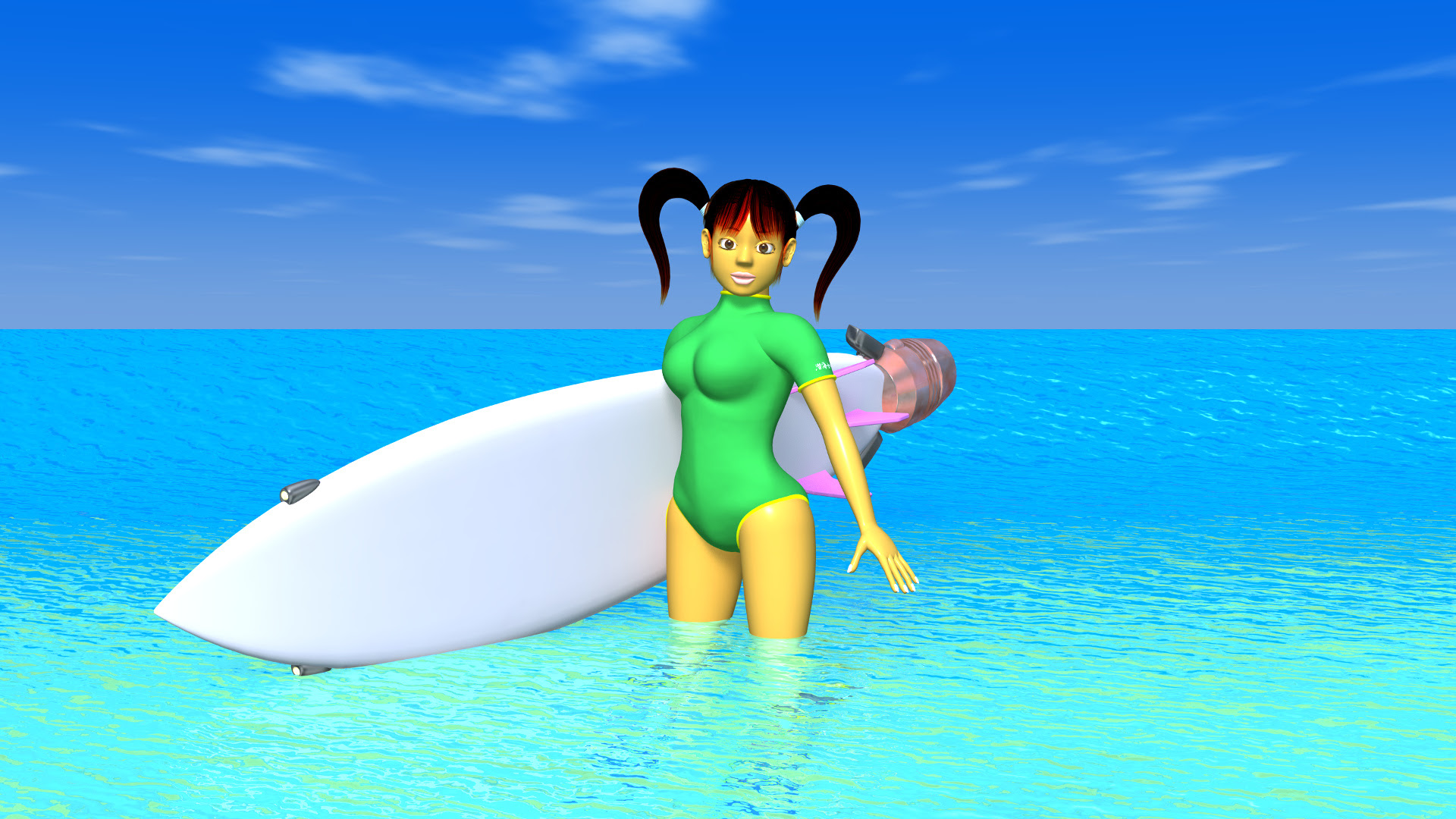 夏の海と3dキャラクターの壁紙サイズ画像 Norieks Dsg 3dcgギャラリー
