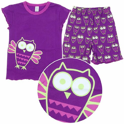 Sozo Owl Cotton Shorty Pajamas for Toddler Girls 4T