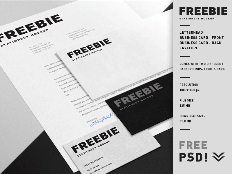 Download 55 Best Free Branding Stationery Mockup Templates (PSD ...