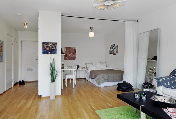 10 Small One Room  Apartments  Featuring A Scandinavian D cor