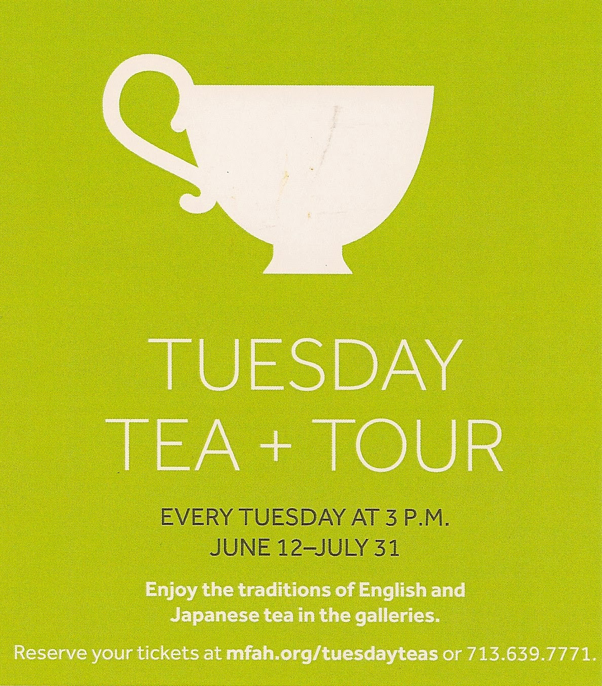 Tuesday Tea And Tour