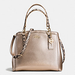 MINETTA CROSSBODY IN METALLIC LEATHER WITH EXOTIC TRIM - COACH f55517 - IMITATION GOLD/PLATINUM