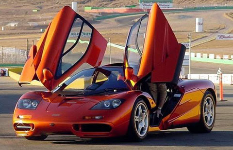 McLaren F1 Orange with doors open