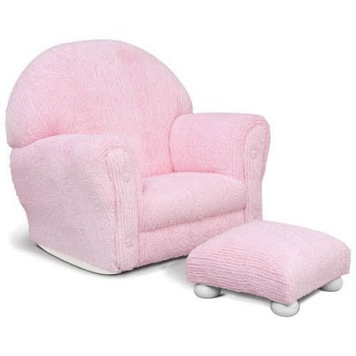 Cyber Monday KidKraft Upholstered Rocker with Ottoman Pink Chenille Deals