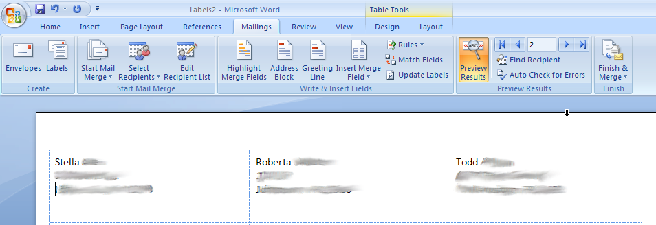 microsoft word - Labels mail merge repeats on subsequent pages? - Super User