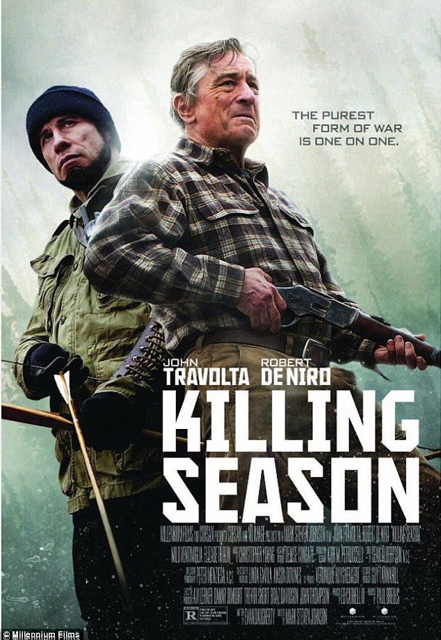 Double trouble: Travolta co-stars with Robert De Niro in Killing Season, currently in theatres