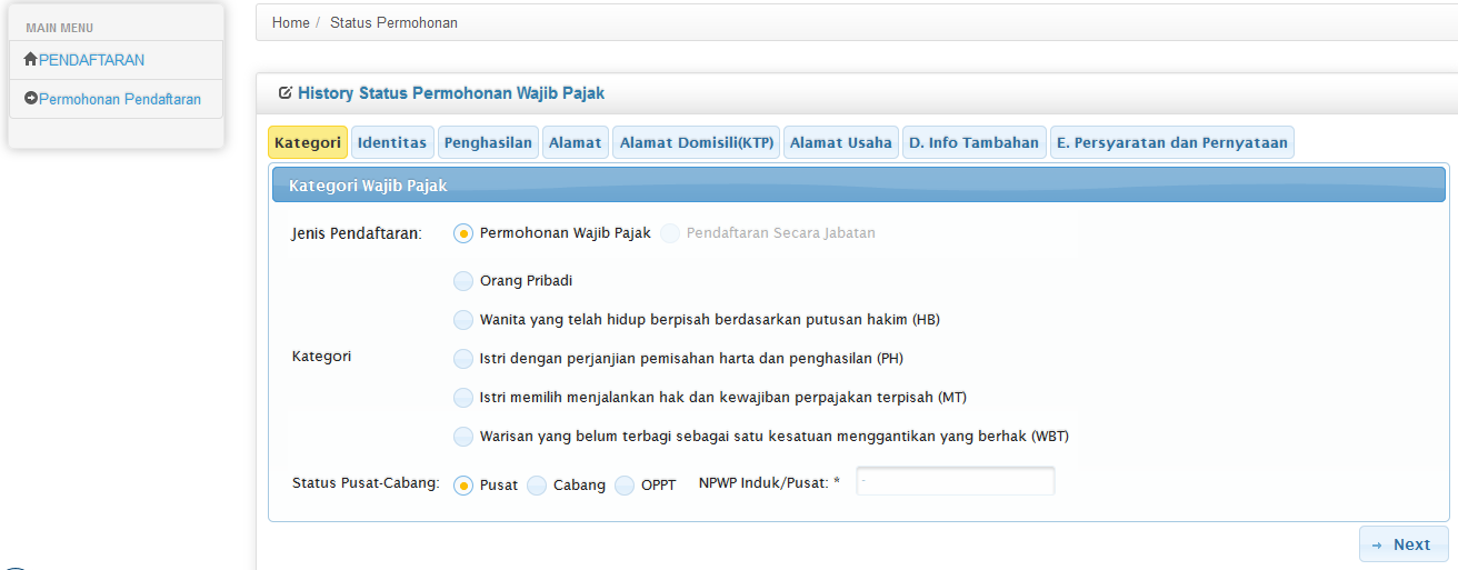 Cara mudah membuat NPWP secara Online