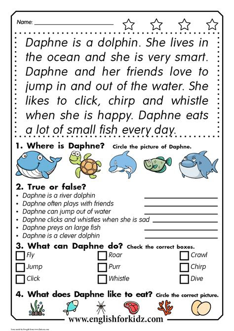 Reading comprehension is a crucial skill that plays a vital role in the overall development of a child's literacy abilities. english for kids step by step reading comprehension worksheets daphne