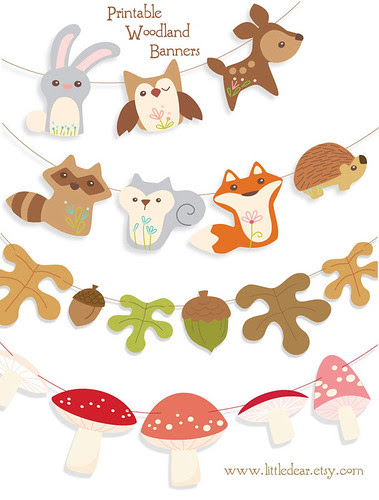Printable woodland garlands at little dear!