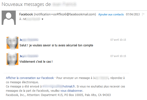 Email Facebook
