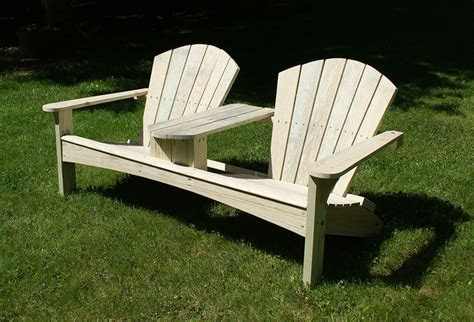double adirondack chair with center table plans