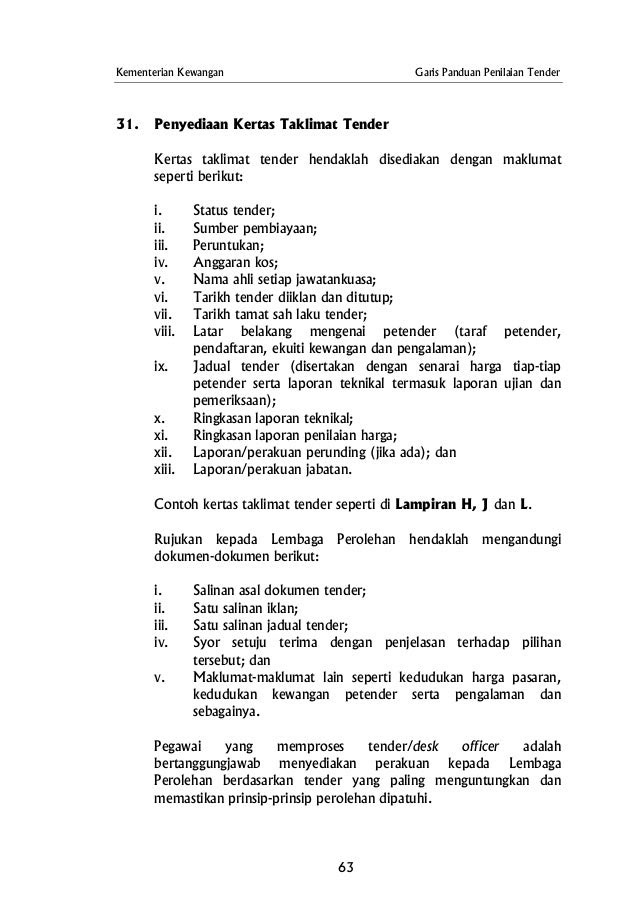 Garis Panduan Tender