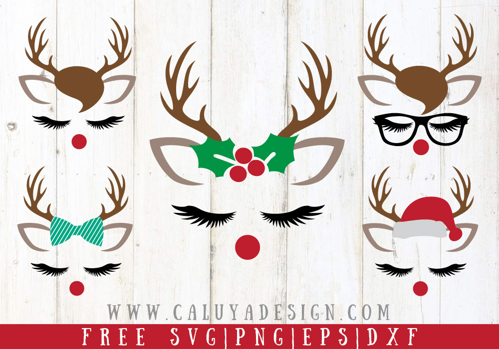 Download Reindeer Faces Free SVG, PNG, DXF, EPS Download by C. Design