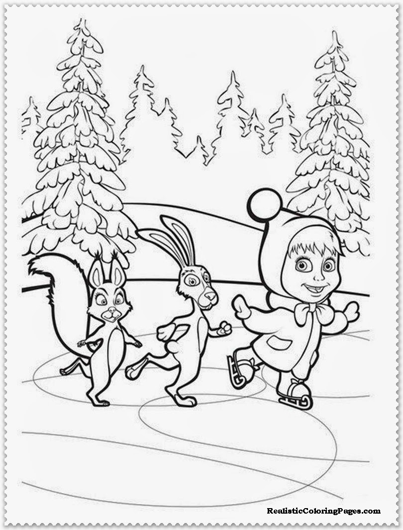 Disegni da colorare a tema Masha e Orso 10
