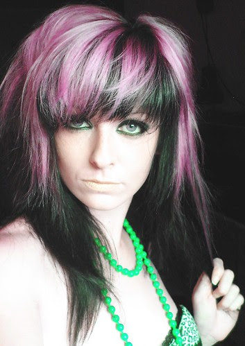 pink emo hairstyles. cute pink scene emo hairstyle