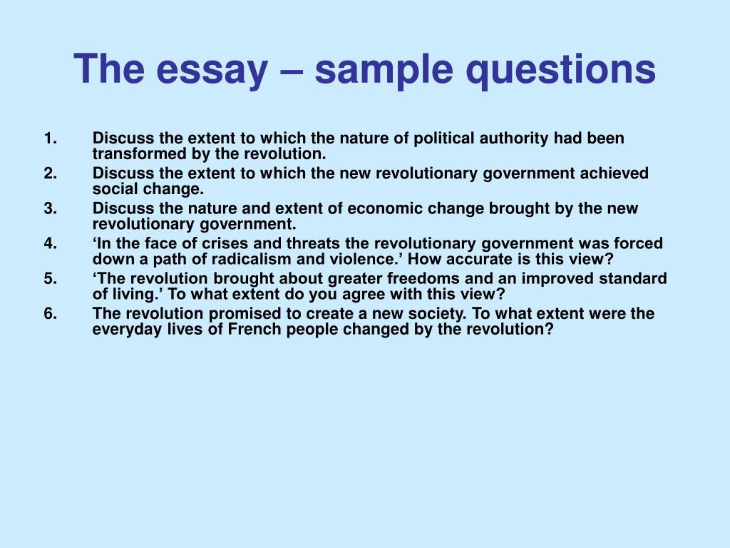 How answer essay questions and samples