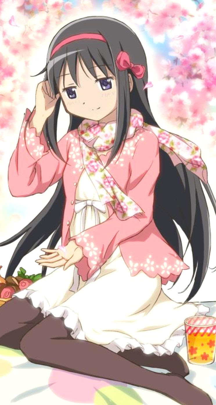 魔法少女まどか マギカ Iphone壁紙 画像 2 暁美ほむら Iphone5壁紙 744 1392 Ios7用 他 アニメ壁紙ネット Pc Android Iphone壁紙 画像