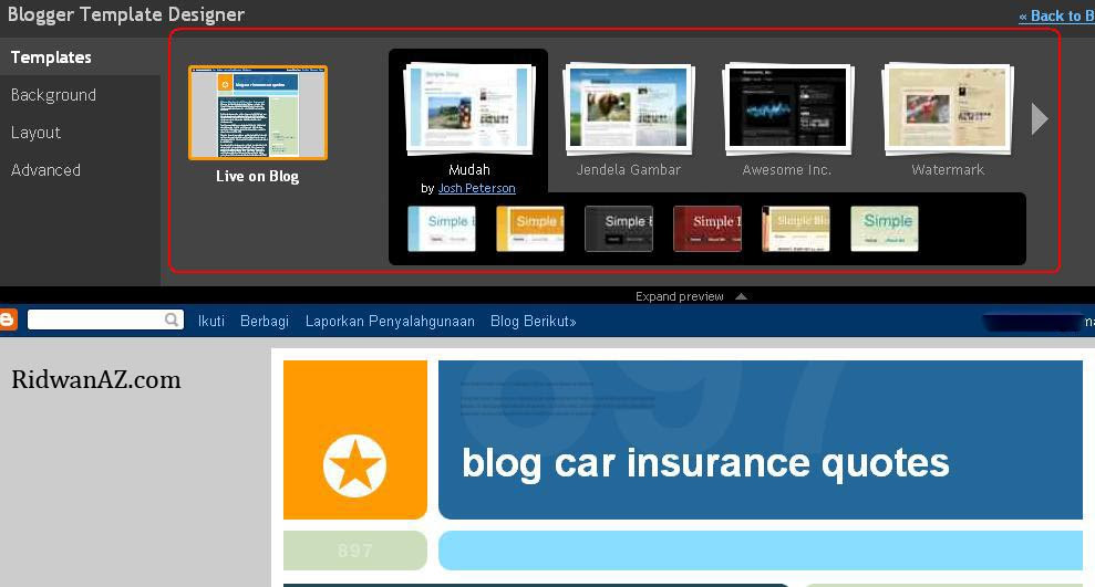 cara mengganti template blog blogspot