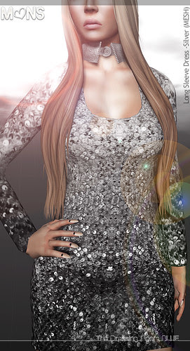 MONS / Long Sleeve Dress Silver (TDRblue) by Ekilem Melodie - MONS