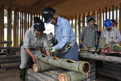 山口ゆめ花博へ向け竹プランター製作講習会 全国郷土紙連合