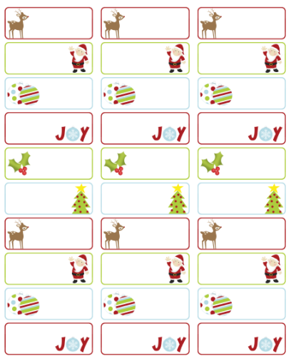 free printable template christmas labels - Clip Art Library